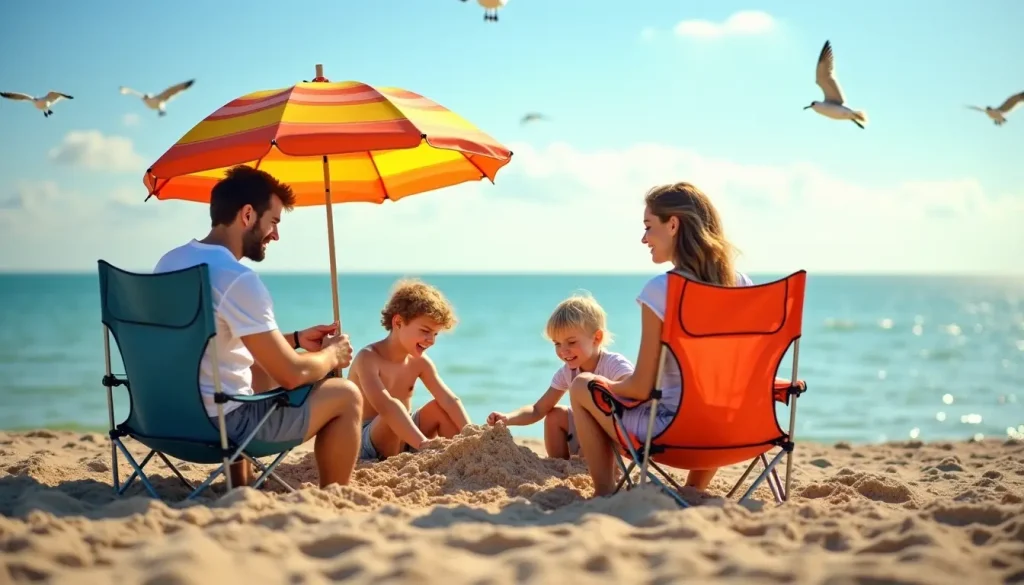 Famille en Bretagne sur une plage