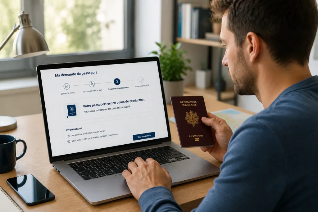 Passeport en cours de production